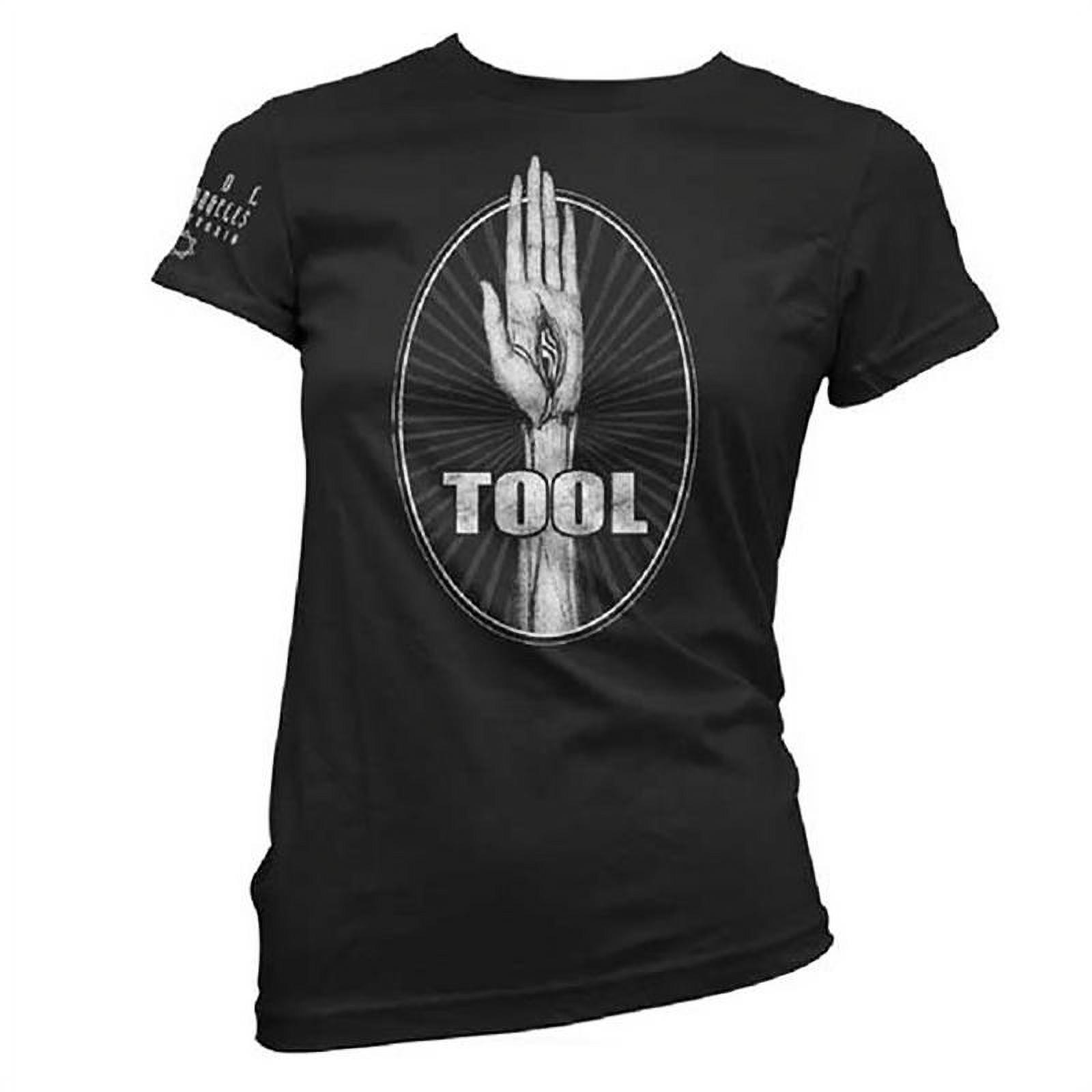 Tool Band Eye In Hand Women's Black T-Shirt + Coolie (L) 